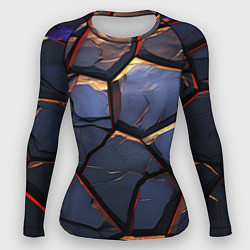 Рашгард женский Темная абстрактная объемная плитка, цвет: 3D-принт