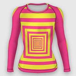 Рашгард женский Желтые квадраты трансформация, цвет: 3D-принт