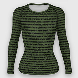Рашгард женский Лесной зелёный полосатый, цвет: 3D-принт