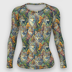 Женский рашгард Волки паттерн