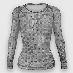 Рашгард женский Серый текстурированный кубики, цвет: 3D-принт
