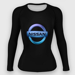 Рашгард женский Nissan logo neon, цвет: 3D-принт