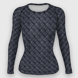 Рашгард женский Чёрно-синий текстурированный, цвет: 3D-принт