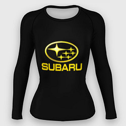 Женский рашгард Subaru logo yellow