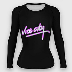 Рашгард женский Vice city logo neon, цвет: 3D-принт