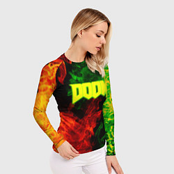Рашгард женский Doom Eternal fire, цвет: 3D-принт — фото 2