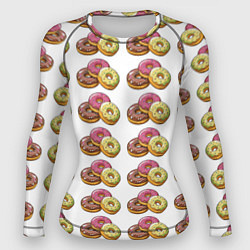 Женский рашгард Пончики-фастфуд паттерн