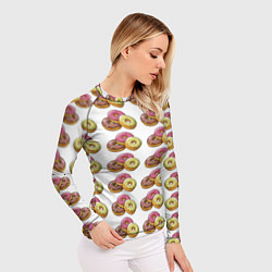 Рашгард женский Пончики-фастфуд паттерн, цвет: 3D-принт — фото 2