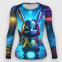 Рашгард женский Neon cyber Pikachu made of metal steel - ai art, цвет: 3D-принт