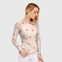 Рашгард женский Разбросанные сердца - паттерн, цвет: 3D-принт — фото 2