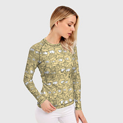 Рашгард женский Дудл человечки носатые - паттерн, цвет: 3D-принт — фото 2