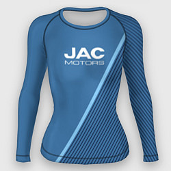 Рашгард женский Jac motors сине-голубой с полосой, цвет: 3D-принт