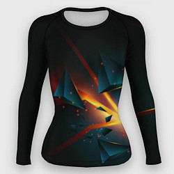 Рашгард женский Разлом плиты - абстрактная расщелина, цвет: 3D-принт