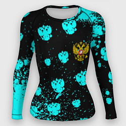 Рашгард женский Герб текстура РФ, цвет: 3D-принт