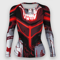 Женский рашгард Red stripes on a black and white background