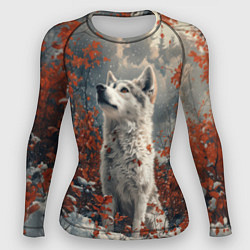 Рашгард женский Юный белый волк, цвет: 3D-принт
