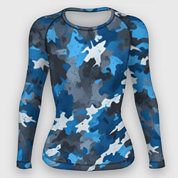 Женский рашгард Синий армейский камуфляж