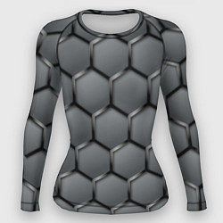 Женский рашгард Стальные шестигранники на сером фоне