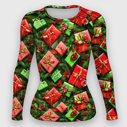 Женский рашгард Новогодние подарки в коробках
