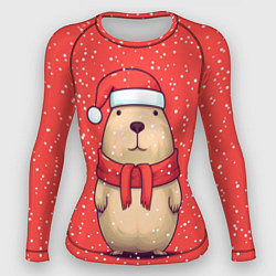 Женский рашгард Милая рождественская капибапра