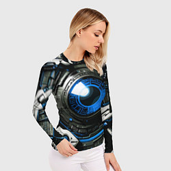 Рашгард женский Синяя сфера киберпанк, цвет: 3D-принт — фото 2