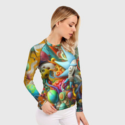 Рашгард женский Рик Санчес - абстракция, цвет: 3D-принт — фото 2