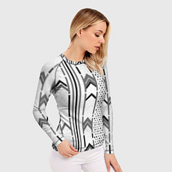 Рашгард женский Закулисье чёрно-белое, цвет: 3D-принт — фото 2