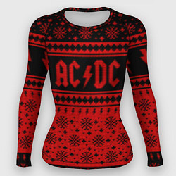 Рашгард женский ACDC christmas sweater, цвет: 3D-принт