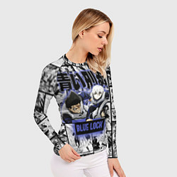 Рашгард женский Блю лок синяя тюрьма, цвет: 3D-принт — фото 2