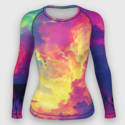 Женский рашгард Розовые облака на синем небе