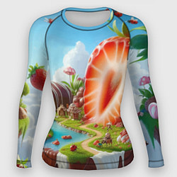 Женский рашгард Клубничная планета - нейроарт фантазия