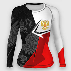Рашгард женский Герб России - красно-белый, цвет: 3D-принт