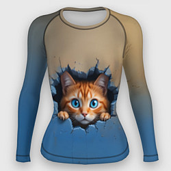 Женский рашгард Выглядывающий котенок