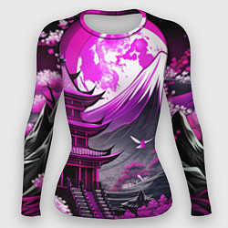 Женский рашгард Япония гора в фиолетовом свете