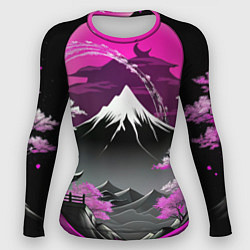 Рашгард женский Япония природа в коллаже, цвет: 3D-принт