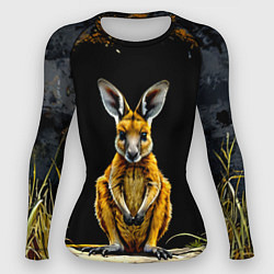 Женский рашгард Кенгуру на черном