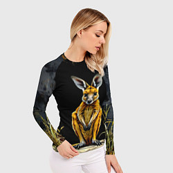 Рашгард женский Кенгуру на черном, цвет: 3D-принт — фото 2