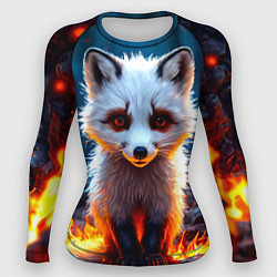 Рашгард женский Песец в огне, цвет: 3D-принт