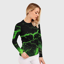 Рашгард женский Зеленая молния разлома, цвет: 3D-принт — фото 2