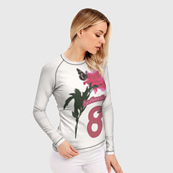 Рашгард женский Любимой маме пион, цвет: 3D-принт — фото 2