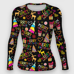 Женский рашгард Merry Christmas - паттерн