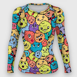 Рашгард женский Милые монстрики пришельцы, цвет: 3D-принт