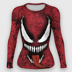 Женский рашгард Веном красный и черный симбиот