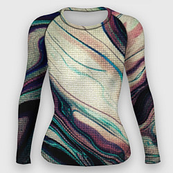 Рашгард женский Абстракция тёмные краски с текстурой, цвет: 3D-принт