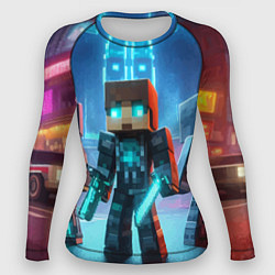 Рашгард женский Minecraft - ai art neon glow, цвет: 3D-принт