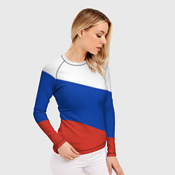 Рашгард женский Флаг России волной, цвет: 3D-принт — фото 2