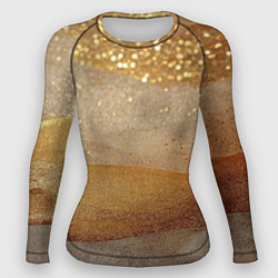 Рашгард женский Бежевые блестяшки текстура, цвет: 3D-принт