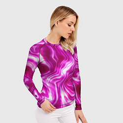 Рашгард женский Завихрения - оттенки розового и белого, цвет: 3D-принт — фото 2
