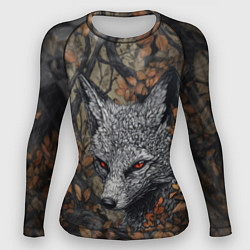 Рашгард женский Хищный серый лис, цвет: 3D-принт