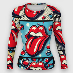 Рашгард женский Rolling Stones logo - pop art, цвет: 3D-принт
